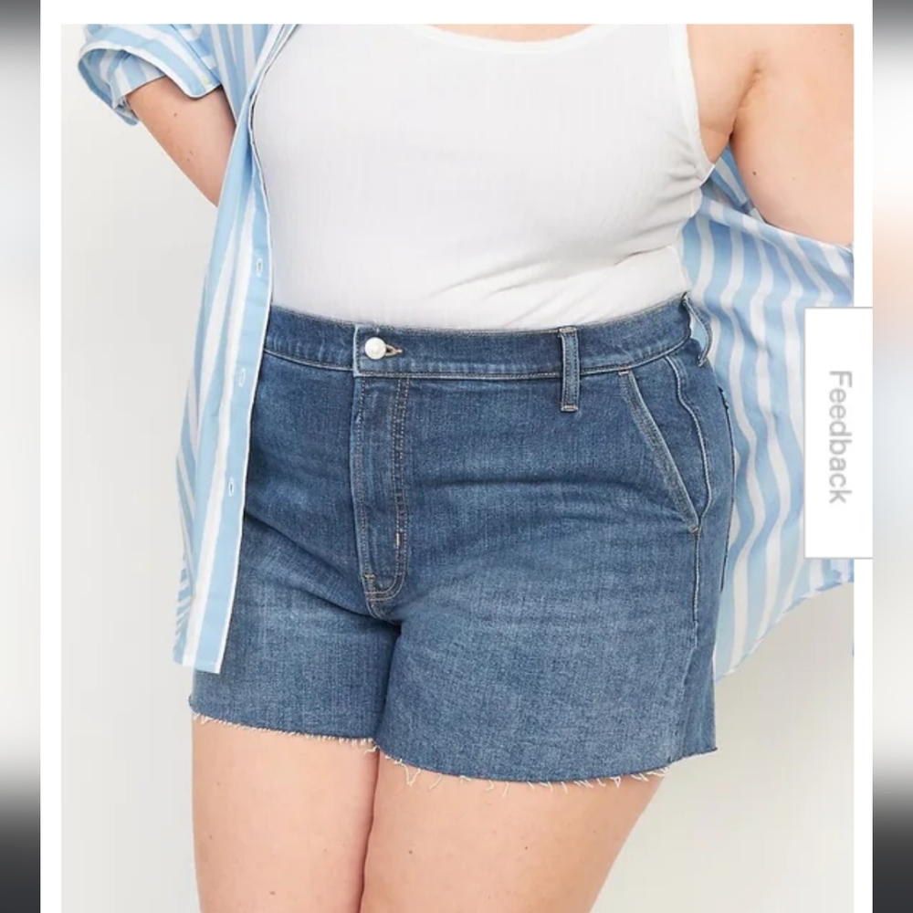 Old Navy plus size 30 High-Waist Sky-Hi Cut-Off Jean Shorts new